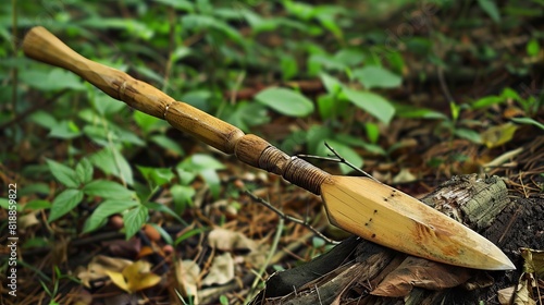 Guide on making a fishing spear for outdoor survival photo