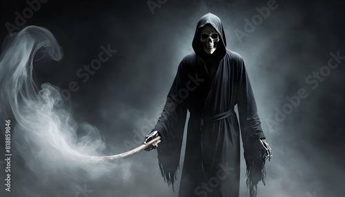 A ghostly apparition of the grim reaper his form upscaled_12 photo