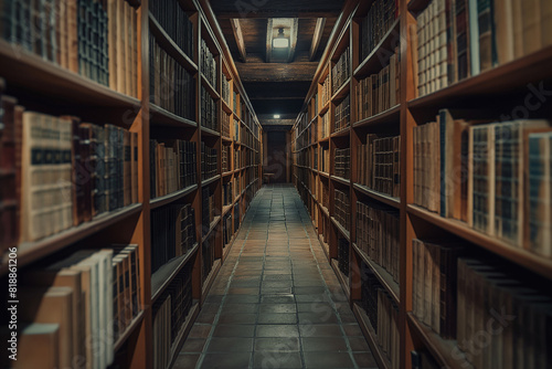 inside the vaults of historical libraries without people