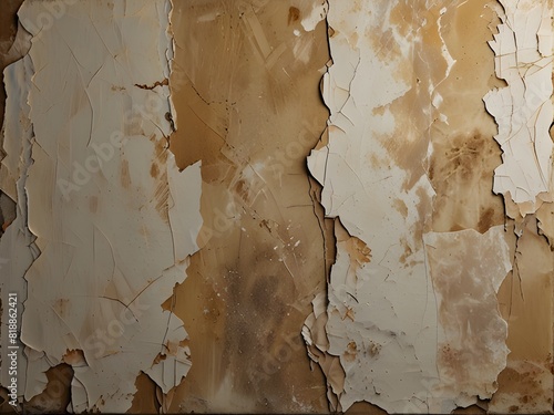 Cracked plaster, white and beige, aged texture, generative AI
