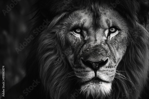 ultra-realistic image of a lion in raw style