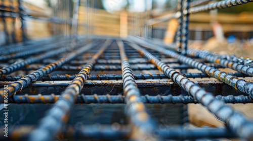 A close up of metal fence with blur background