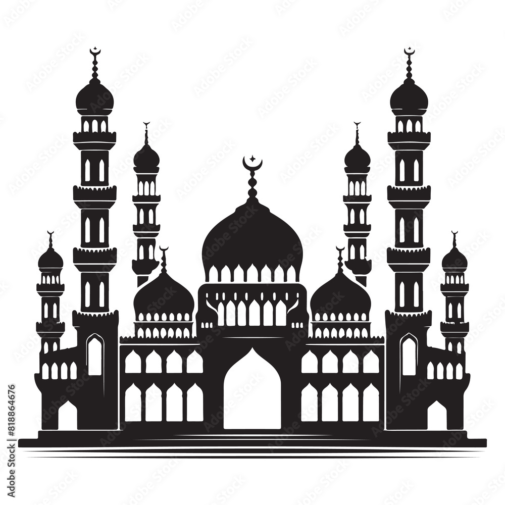 Fototapeta premium Mosque silhouette vector file