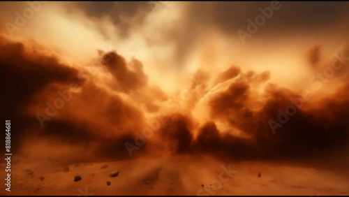 Abstract sand storm, sand explosion, brown background	
