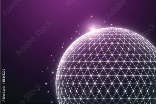 Digital sphere with glowing lines structure, 3d rendering, Motion loop intro copy space for digital innovation technology future fintech business abstract concept, Networking concept
