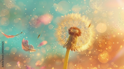Whispers of Nature: A Dandelion Dance in the Sun photo