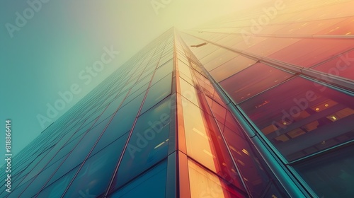 Striking Skyscraper at Dawn with Soft Lighting and Depth of Field