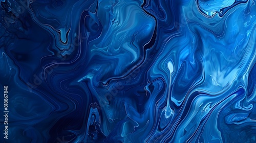 Captivating Fluidity Dynamic Blue Swirls in Abstract