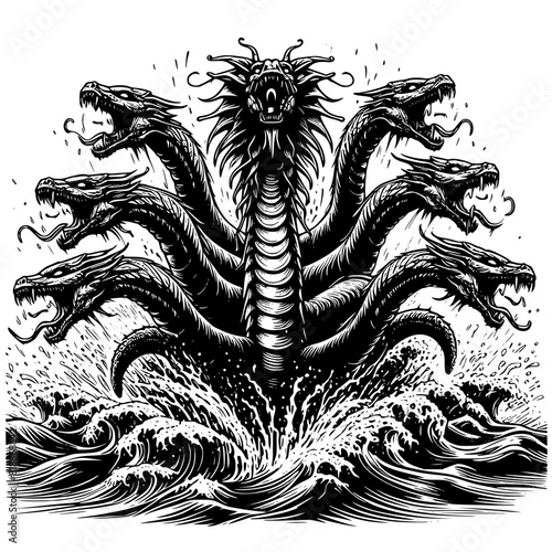 Hydra the dragon in the dark