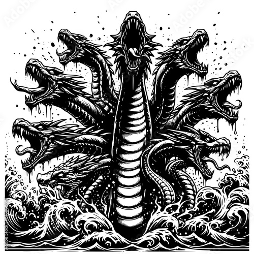 Hydra the dragon in the dark
