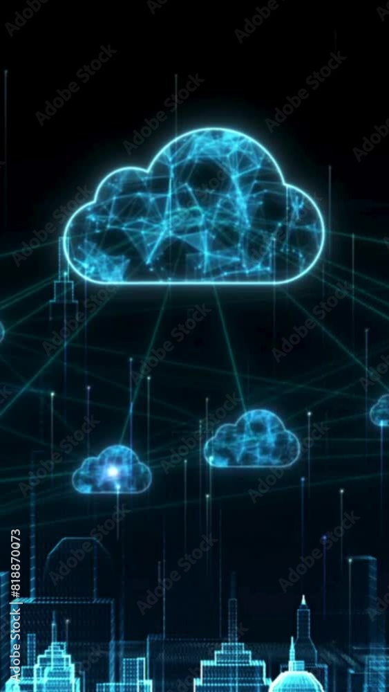 Cloud computing for data storage and transfer for safety. Futuristic technology global network data connection. Abstract technology background Cloud computing for data storage and transfer for safety. Futuristic technology global network data connection. Abstract technology background