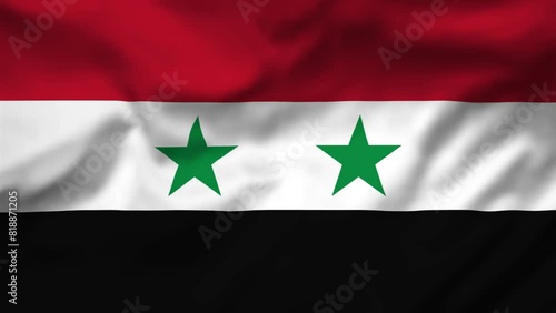 Syria Flag waving in the wind, National Flag background video, High Speed Full HD 4K