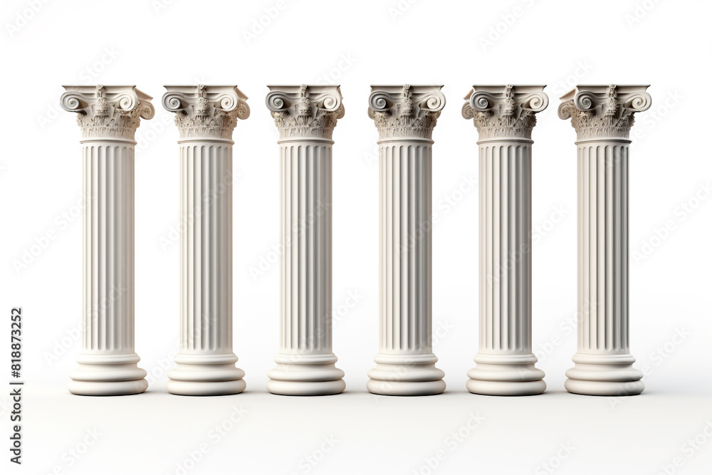 Obraz premium Greek columns isolated on white background