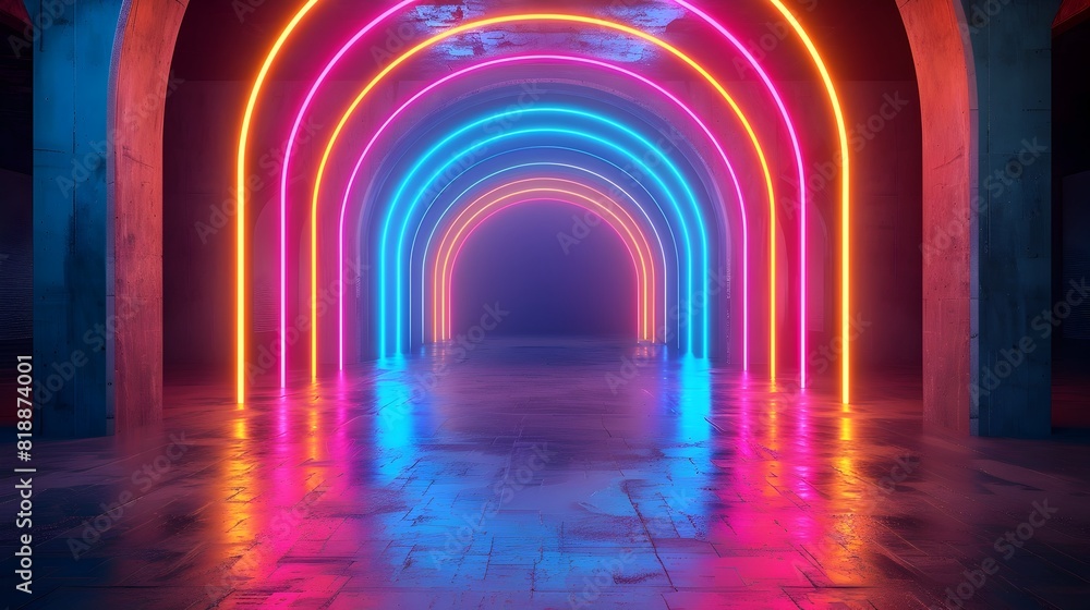 Dazzling Neon Rainbow Arches for Festive Decor and Product Display Dazzling Neon Rainbow Arches for Festive Decor and Product Display