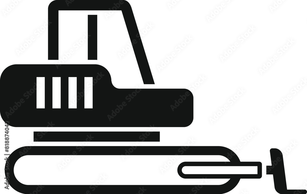 Simple flat black icon representing a standard office stapler, isolated on white Simple flat black icon representing a standard office stapler, isolated on white