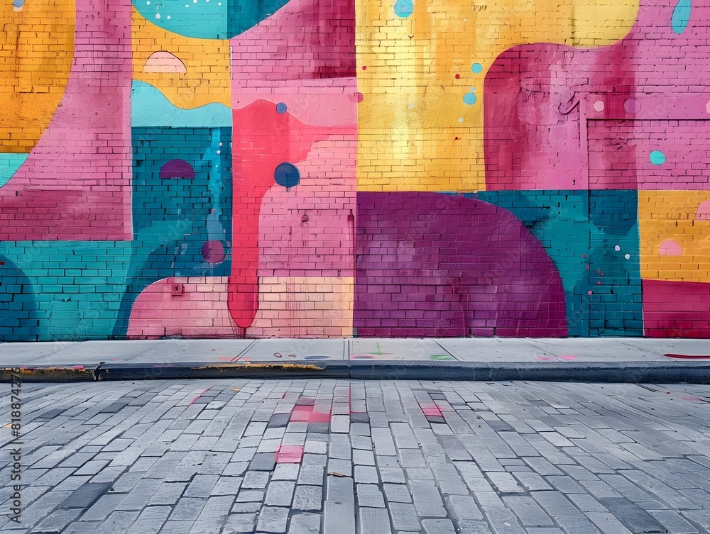 Vibrant Street Art Mural Backdrop for Trendy Urban Fashion Accessories and Product Presentation Concepts