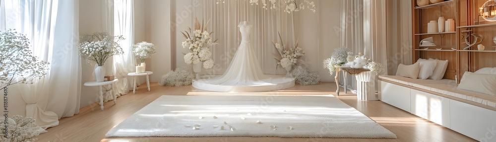 Elegant Bridal Suite Backdrop for Wedding Accessories and Bridal Wear Presentation Elegant Bridal Suite Backdrop for Wedding Accessories and Bridal Wear Presentation