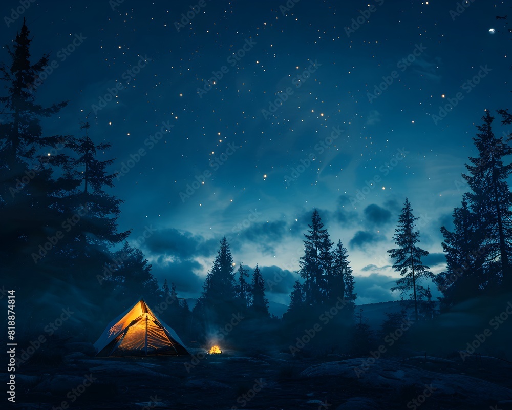 Mesmerizing Starry Night Backdrop for Outdoor Adventure and Nature Photography