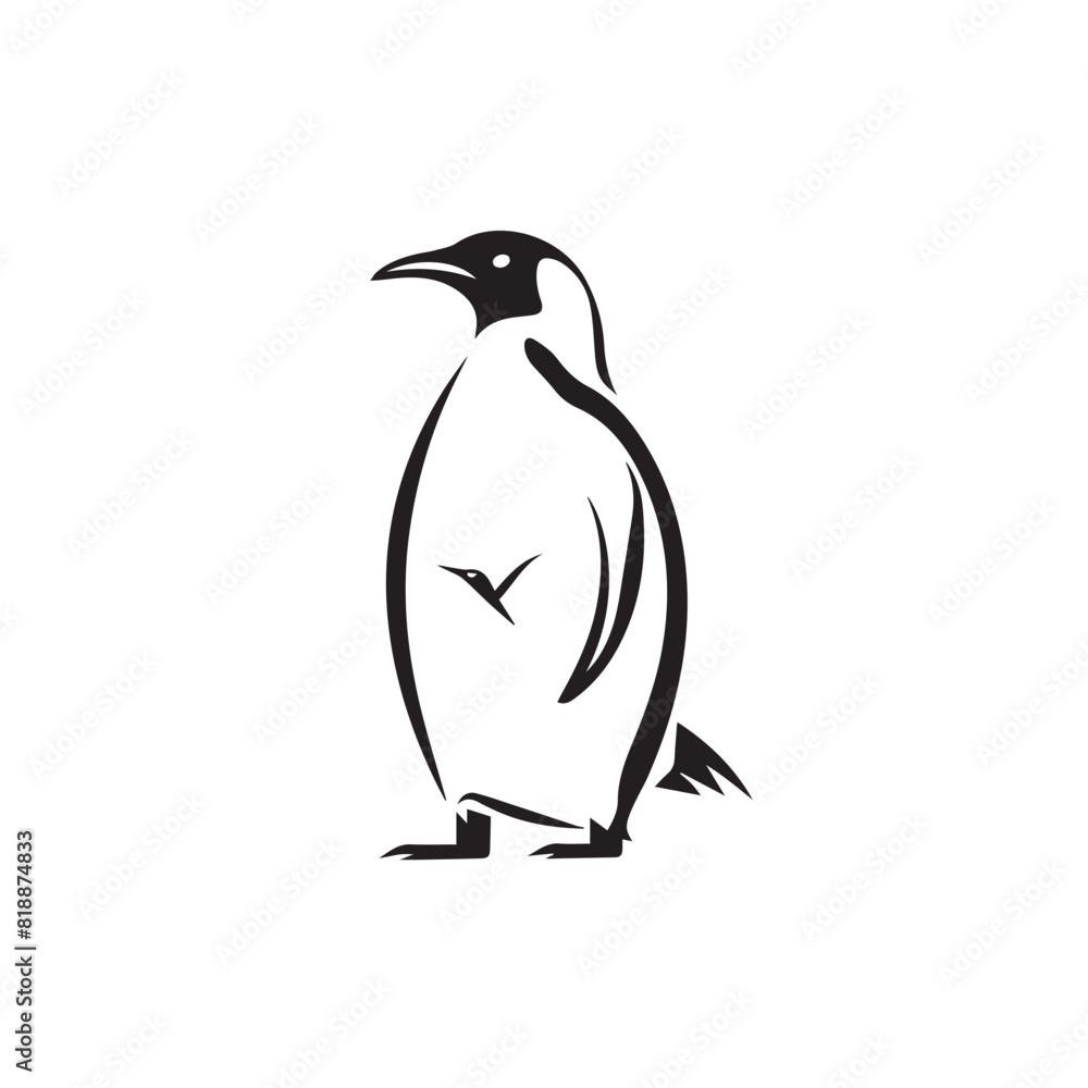 Obraz premium Penguin in cartoon, doodle style. Image for t-shirt, web, mobile apps and ui. Isolated 2d vector illustration in logo, icon, sketch style, Eps 10. AI Generative