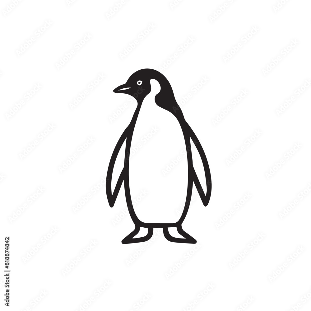 Obraz premium Penguin in cartoon, doodle style. Image for t-shirt, web, mobile apps and ui. Isolated 2d vector illustration in logo, icon, sketch style, Eps 10. AI Generative