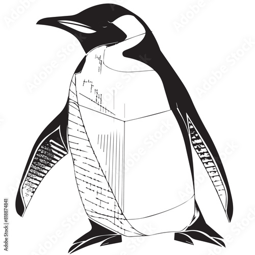Penguin in cartoon, doodle style. Image for t-shirt, web, mobile apps and ui. Isolated 2d vector illustration in logo, icon, sketch style, Eps 10. AI Generative