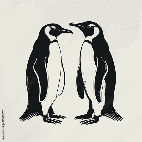 Penguin in cartoon, doodle style. Image for t-shirt, web, mobile apps and ui. Isolated 2d vector illustration in logo, icon, sketch style, Eps 10. AI Generative