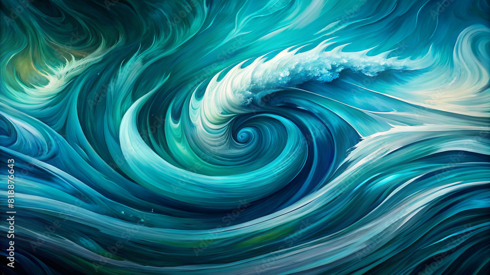 Fototapeta premium abstract blue background with waves