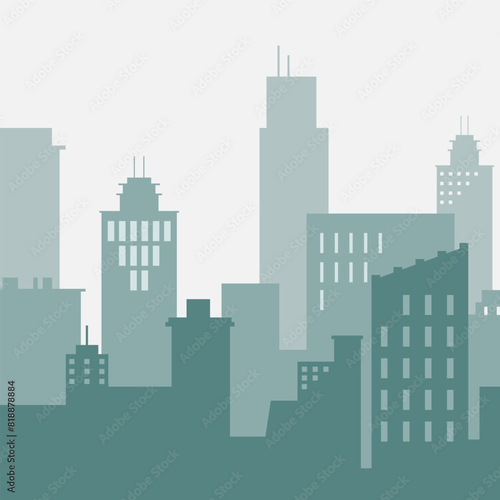 Naklejka premium city skyline vector silhouette