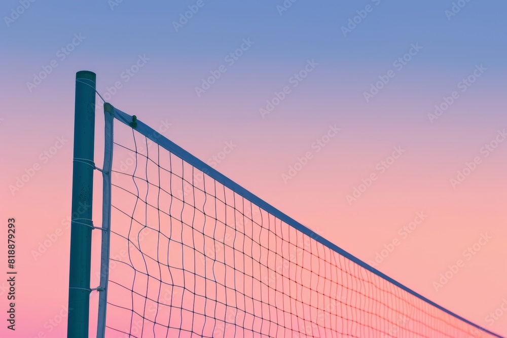 Minimalist Beach Volleyball Net Against a Pastel Sky - Serene Sports-Themed Decor Minimalist Beach Volleyball Net Against a Pastel Sky - Serene Sports-Themed Decor