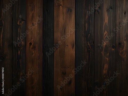 Vintage wood, dark brown and black, rustic texture, generative AI