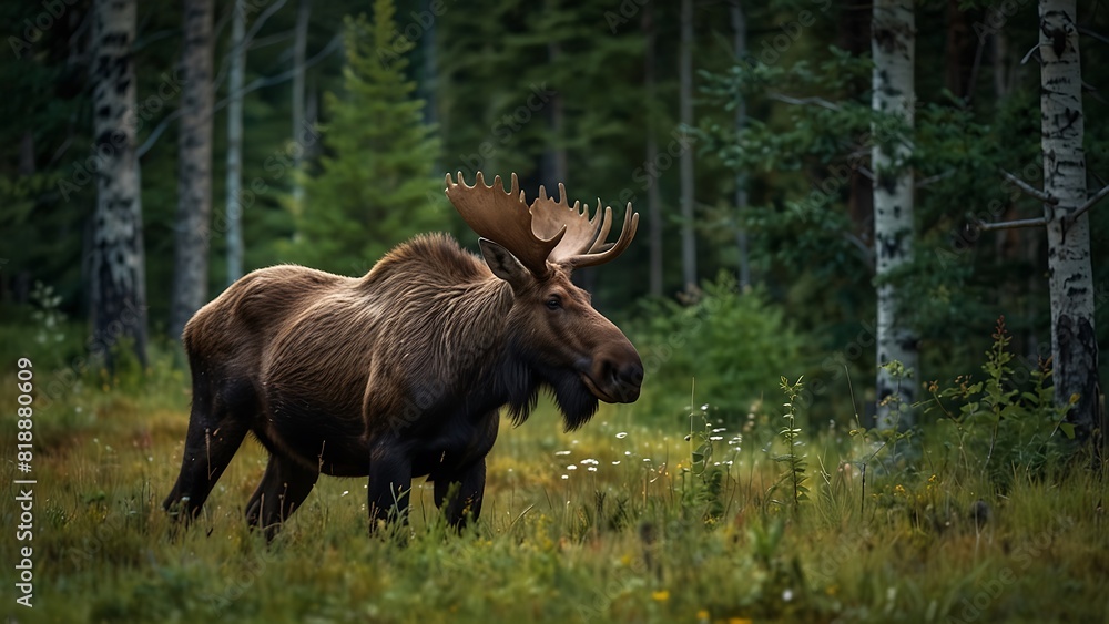 The Majestic Moose Amidst Autumn's Palette The Majestic Moose Amidst Autumn's Palette