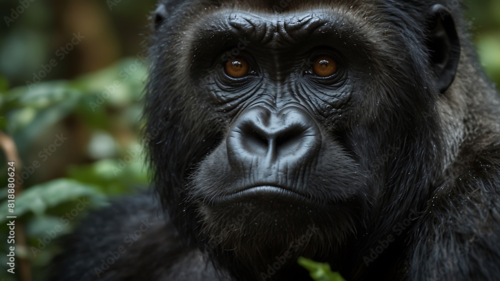 Obraz premium Regal Gaze: The Wisdom of the Silverback Gorilla