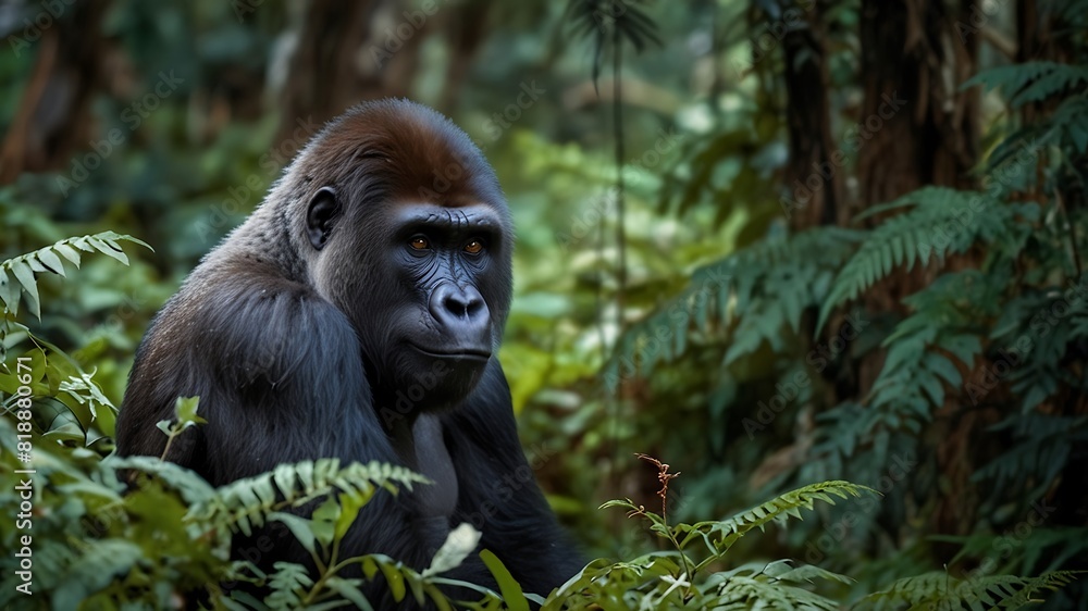 Gaze of Strength: The Majestic Silverback's Piercing Stare Gaze of Strength: The Majestic Silverback's Piercing Stare