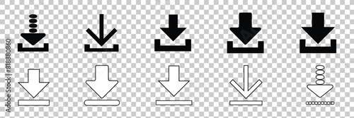 download button icon sign vector