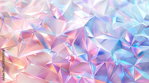 Colorful Abstract Geometric Crystal Shapes in Soft Pastel Tones closeup