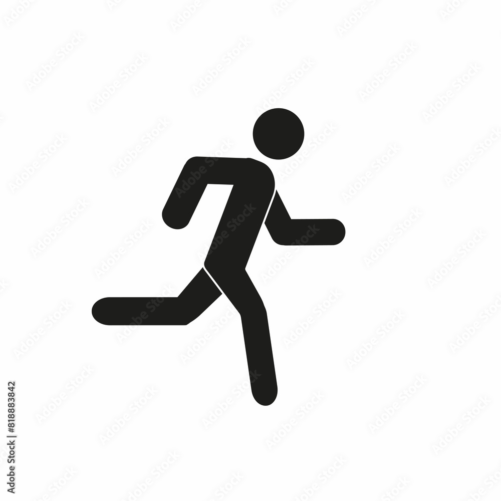 man running, pictogram, flat illustration, silhouette of a human figure man running, pictogram, flat illustration, silhouette of a human figure