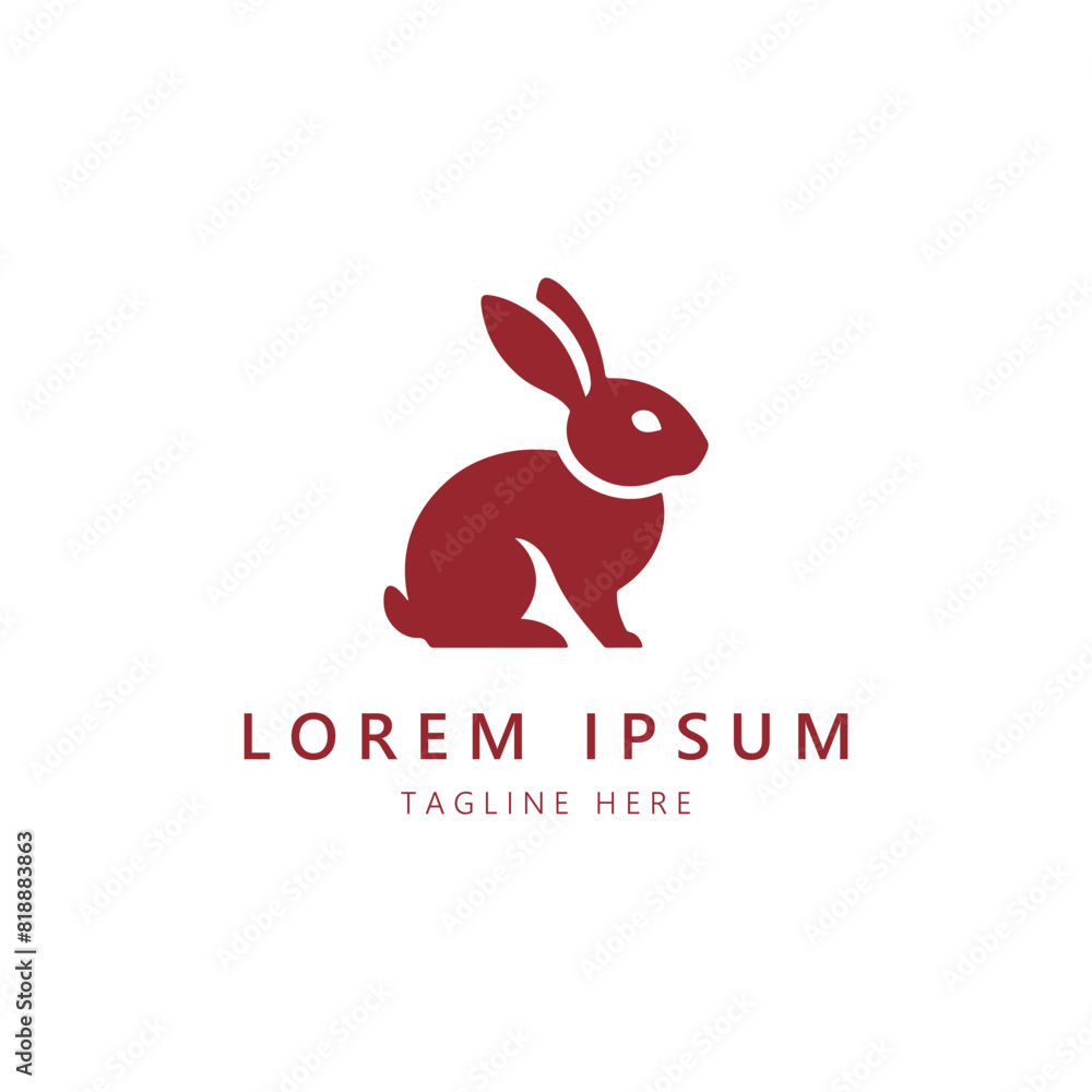 Fototapeta premium Cute and Creative Rabbit Logo Design with Playful Features