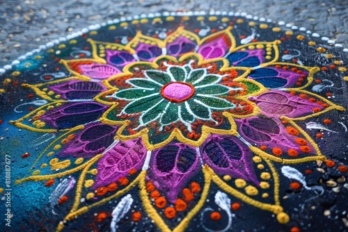 indian culture ethnic henna rangoli festival celebration bright colors traditional mandala patterns handdrawn bohemian 