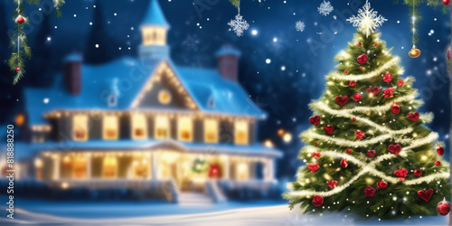 Wallpaper Mural malerisches Weihnachten mit christbaum Torontodigital.ca