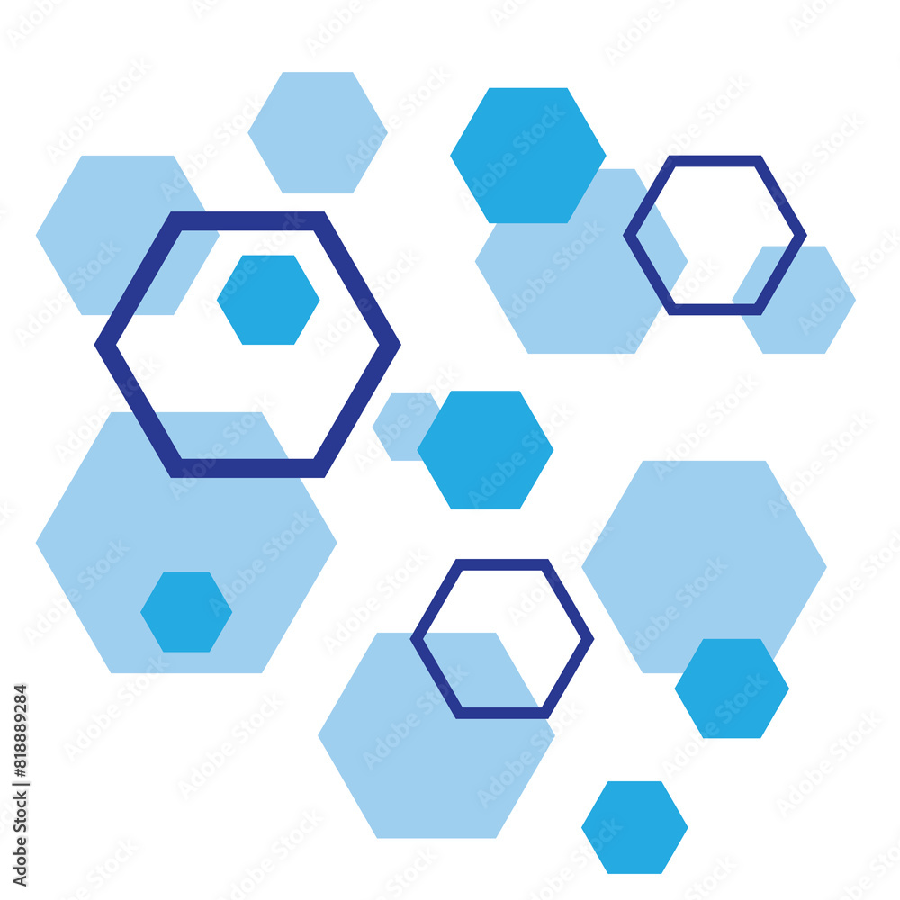 background of blue hexagons, abstraction of figures background of blue hexagons, abstraction of figures