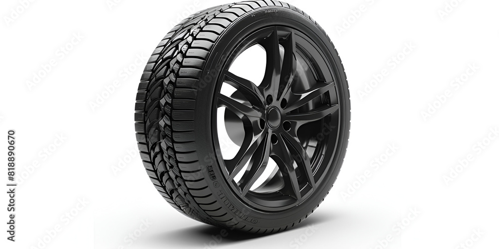 Obraz premium car wheel isolated on white background