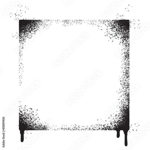 Spray Painted Graffiti square icon Sprayed isolated with a white background. graffiti square icon with over spray in black over white. Vector illustration.