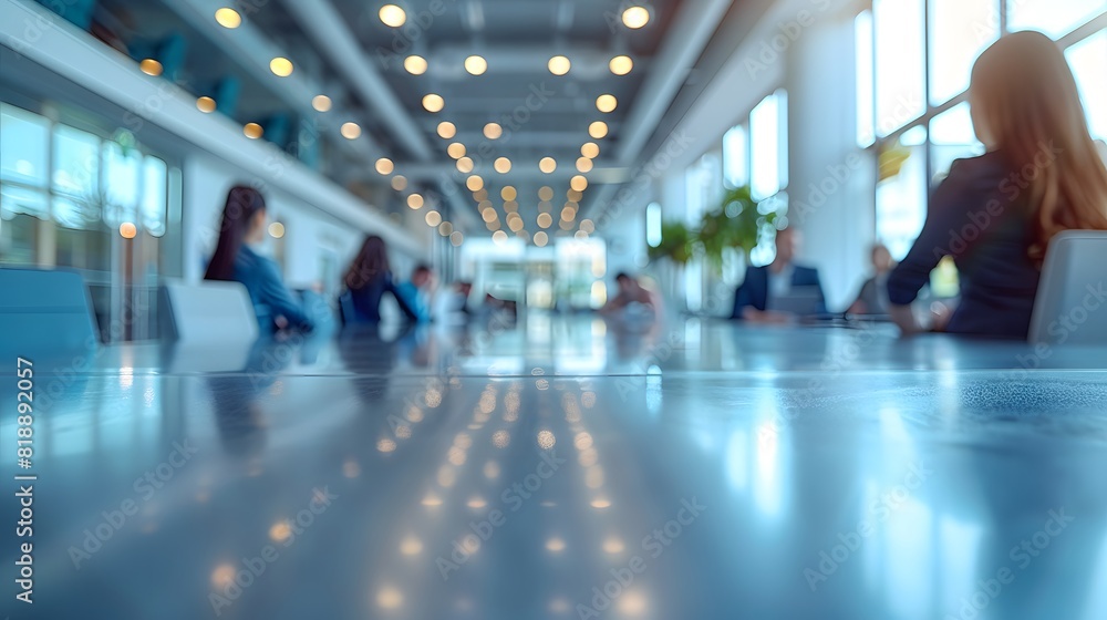 Professional Office Meeting with Colleagues Around a Long Table in a Modern Conference Room Professional Office Meeting with Colleagues Around a Long Table in a Modern Conference Room