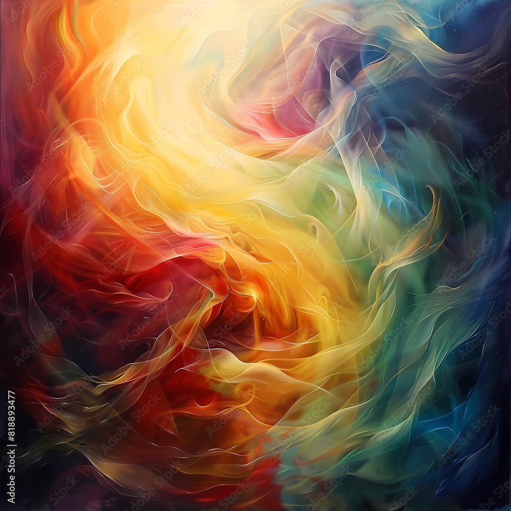 Obraz premium Captivating imagery of ethereal, translucent waves of light cascading to create a mesmerizing abstract masterpiece
