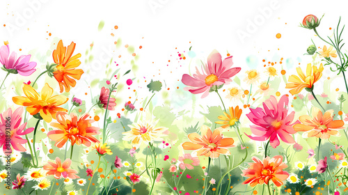 Watercolor transvaal daisies on a white background photo