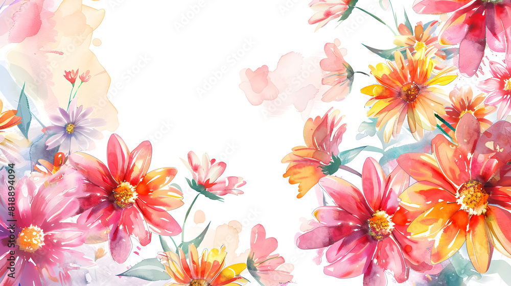 Obraz premium Watercolor transvaal daisies on a white background