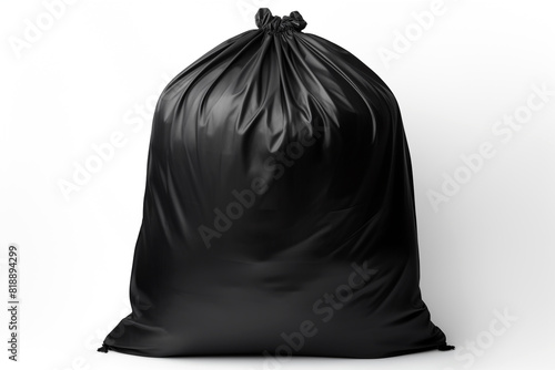 .Black garbage bag isolated on white background 