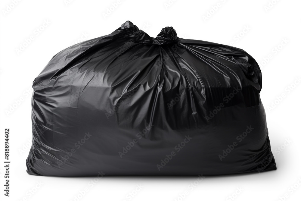 .Black garbage bag isolated on white background .Black garbage bag isolated on white background