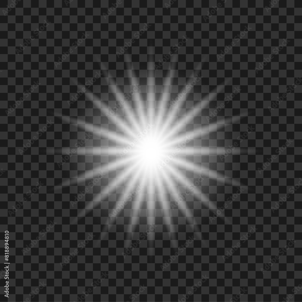 Sparkling white star on a transparent background Sparkling white star on a transparent background