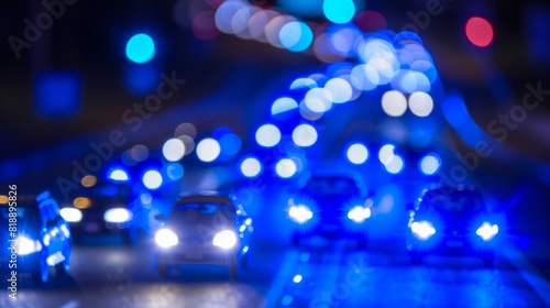 traffic on the highway at night